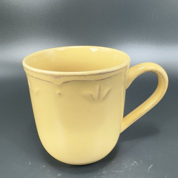 Thomson Pottery Beige Tan Ceramic Coffee Mug Cup Mugs Cups Raised Edge VTG Set 2 - Picture 10 of 15